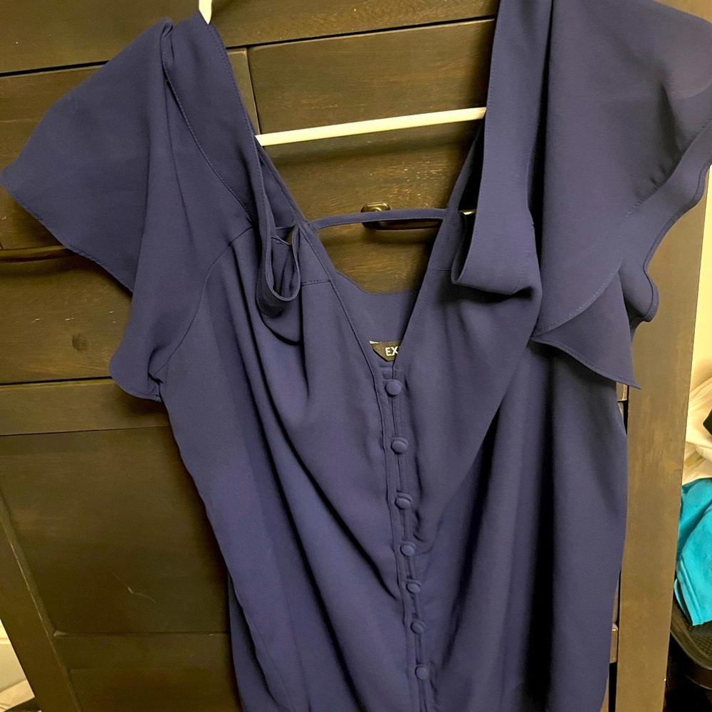 Express Top, Off the Shoulder, Navy Blue